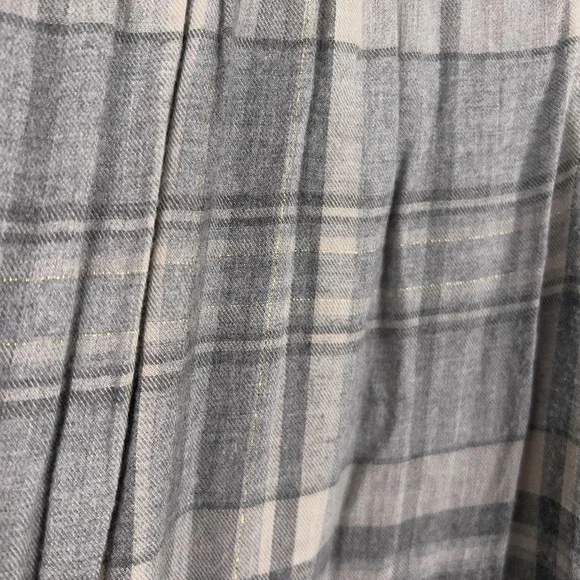 Xirena Shirt Womens XS Gray Plaid Flannel Ruffle Long Sleeve Boho Made in USA - Picture 10 of 15